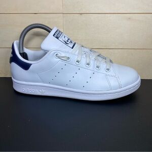 Adidas Stan Smith Cloud White Dark Blue Unisex Youth Size 4.5 Shoes Sneakers